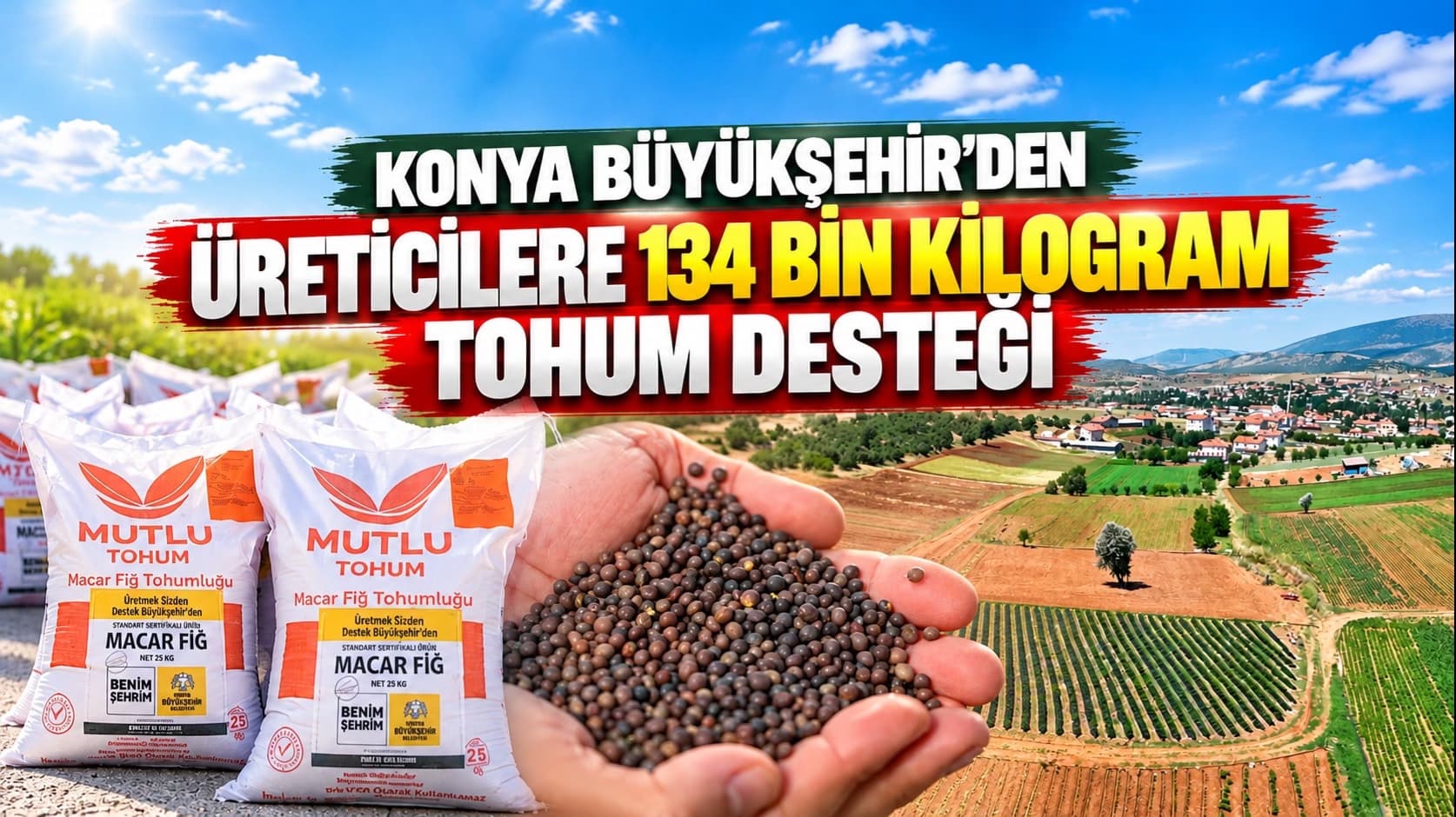Konya Büyükşehir’den üreticilere 134 bin kilogram tohum desteği